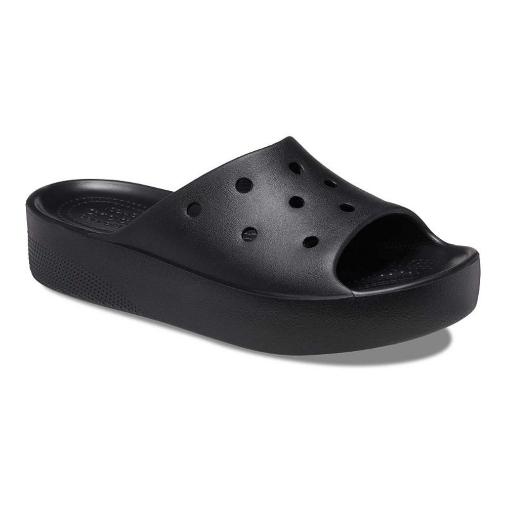 Crocs Black Platform Slide Sandals Women Size 6 Comfort Slip On Casual